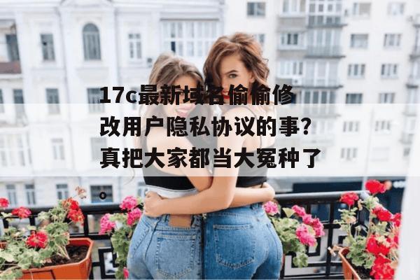 17c最新域名偷偷修改用户隐私协议的事？真把大家都当大冤种了。